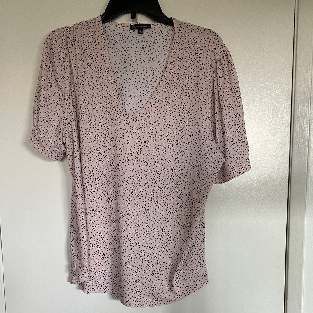 Adrianna Papell Pink Speckled V-Neck Blouse